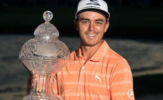 Rickie Fowler with the Honda Classic trophy
