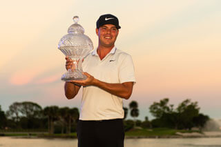 Keith Mitchell with Honda Classic trophy
