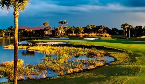 The Palmer Course during the evening at PGA National Resort.